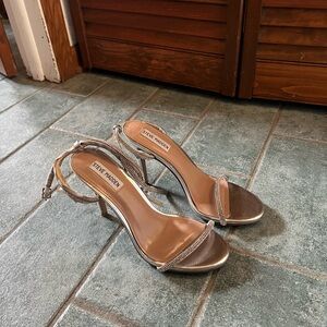 Steve Madden Bronze Metallic Strappy High Heel Sandals